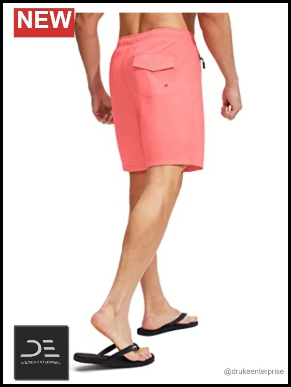 Men's Swim Trunks with Compression Liner Quick Dry Board Shorts Zipper Pockets